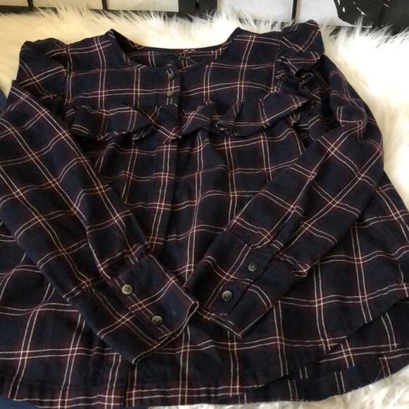 Madewell Berkshire Plaid Ruffle Yoke Top - Picture 6 of 8